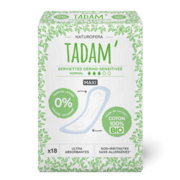Serviettes Coton Bio Maxi x18 Serviettes Coton Bio Maxi x18